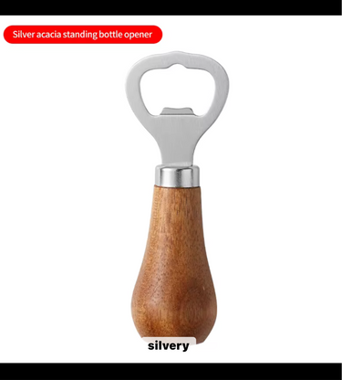 Bottle Opener – Rose Gold or Silver Finish with Acacia handle
